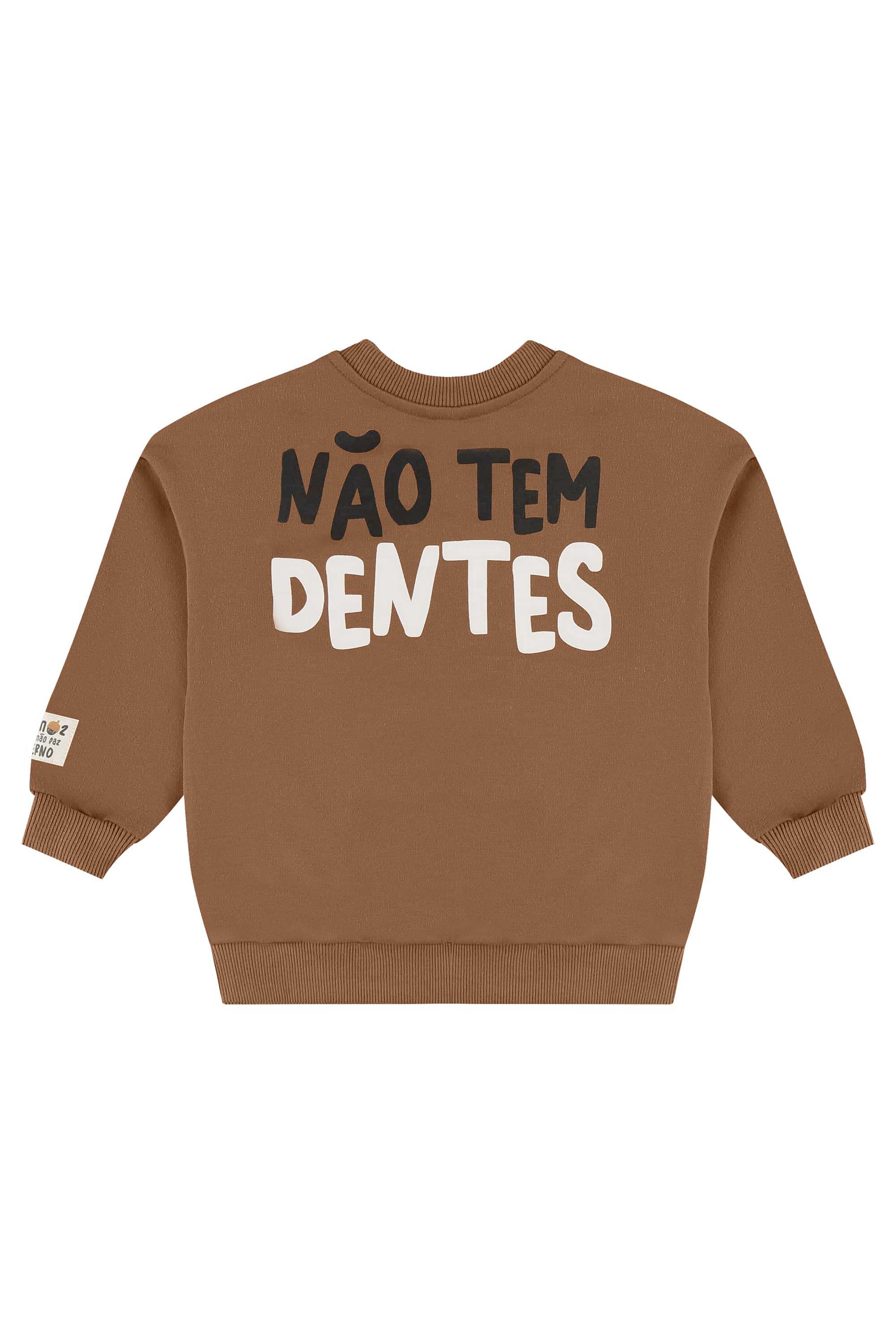 Conjunto Infantil Masculino com Blusão e Calça Nozes (Marrom) Três e Já - Imagem 15